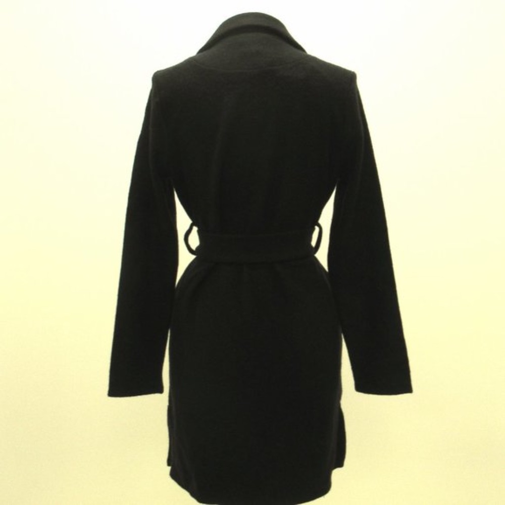 Magnolia Black Wool Belted Trench Coat - Picture 2 of 3